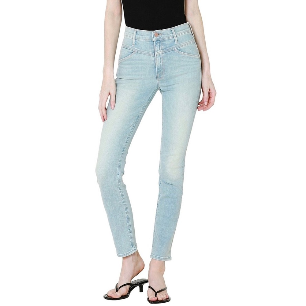 Mother The Dazzler Yoke Front Ankle Jeans (Sz 25) Light Wash Lots Of Free Hugs - Picture 4 of 14